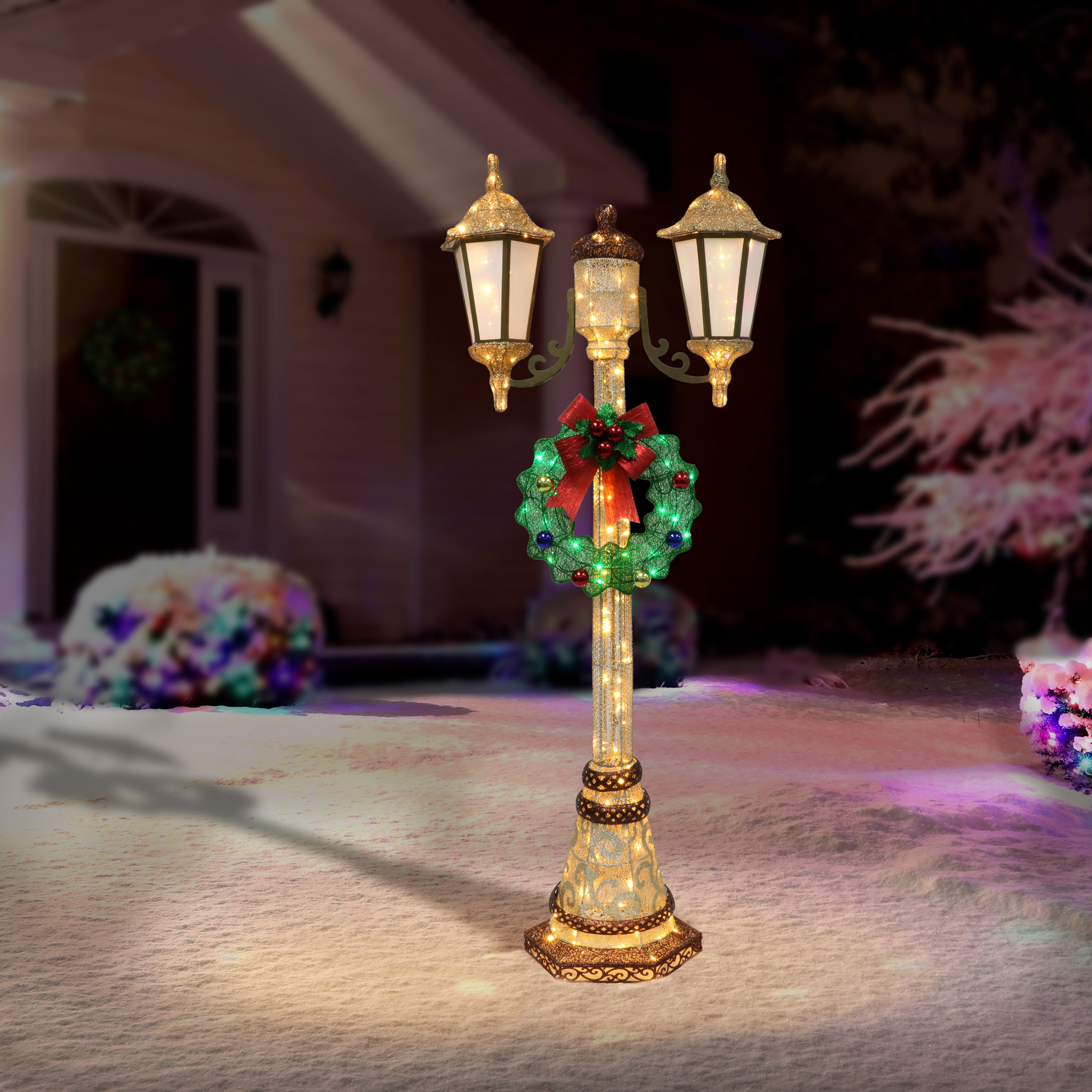 The Holiday Aisle® 72" Lighted Lamp Post Display & Reviews | Wayfair